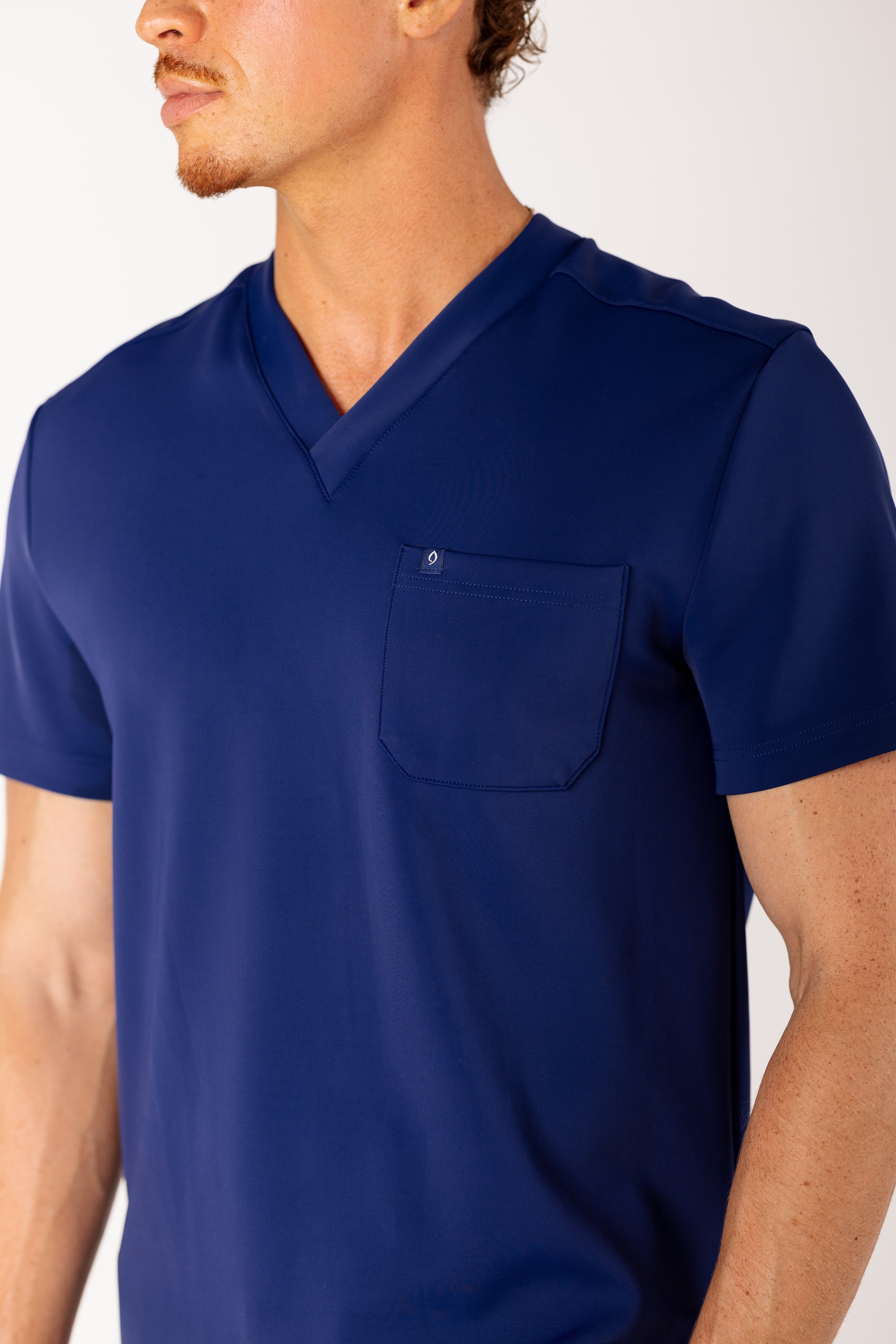 Roberto Core Top men's premium scrub top in Ionic Blue