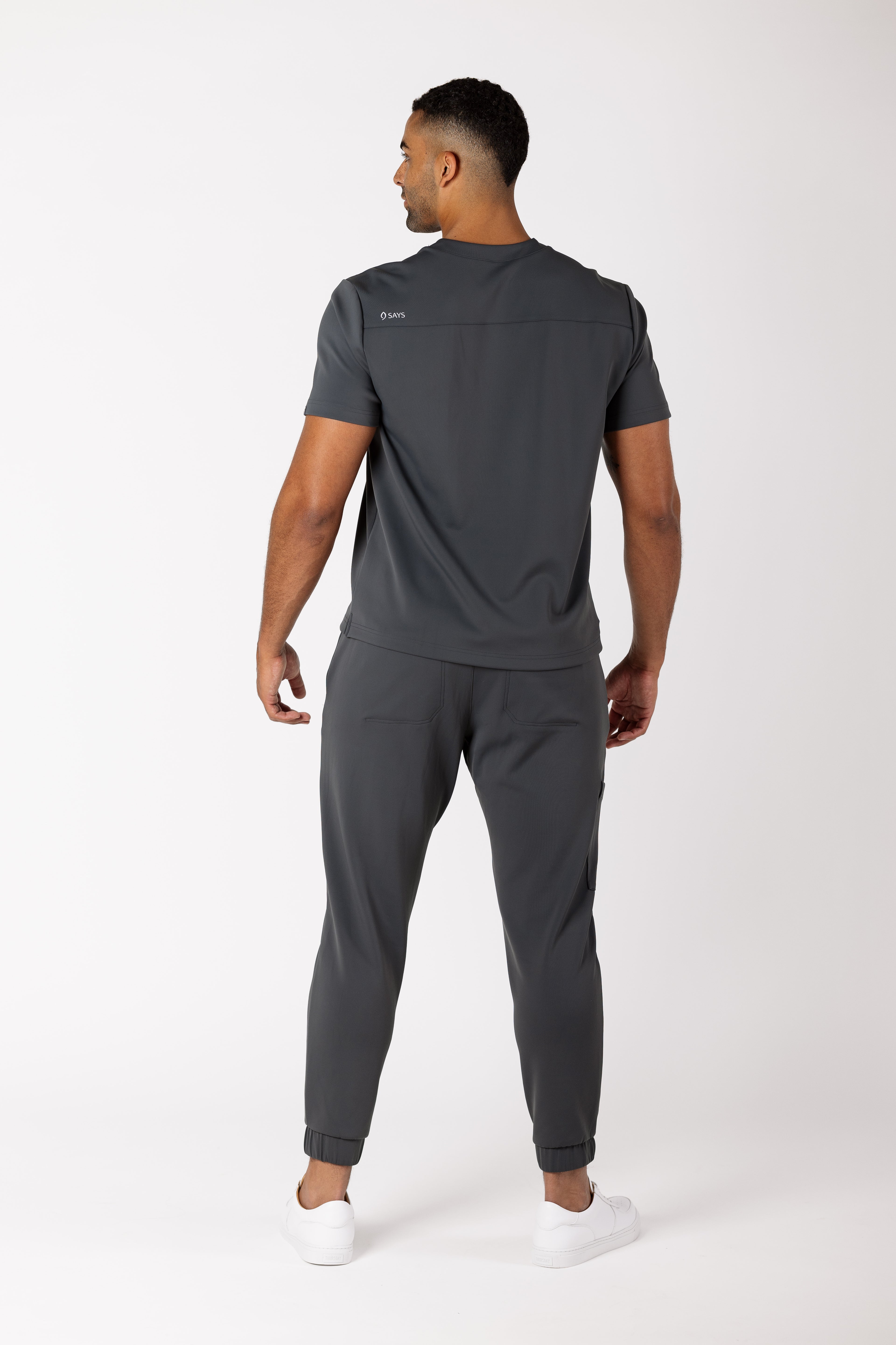 Roberto Core Top men's premium scrub top in Tech Gray