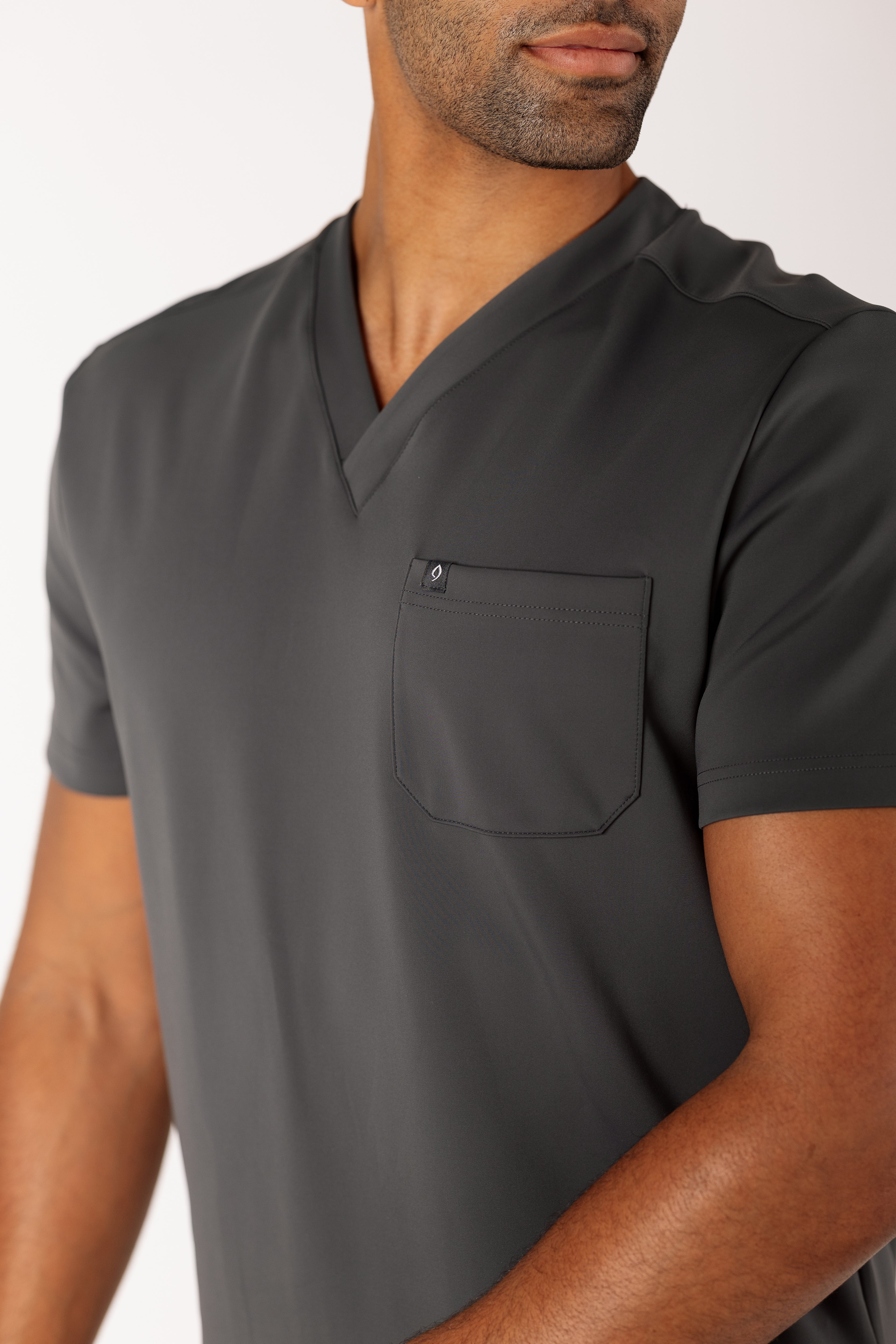 Roberto Core Top men's premium scrub top in Tech Gray