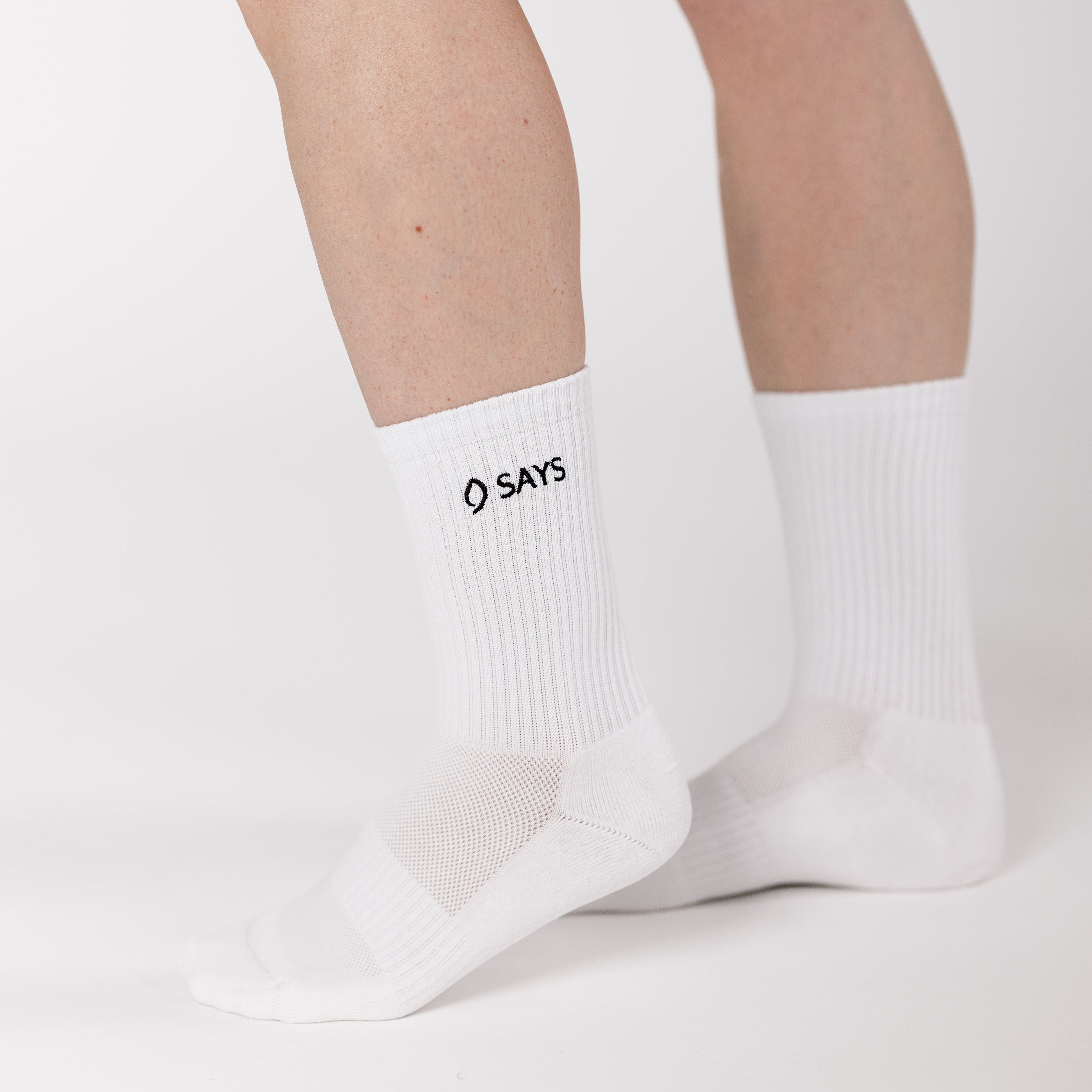 SAYS premium crew socks with embroidered logo