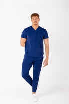 Roberto Core Top men's premium scrub top in Ionic Blue