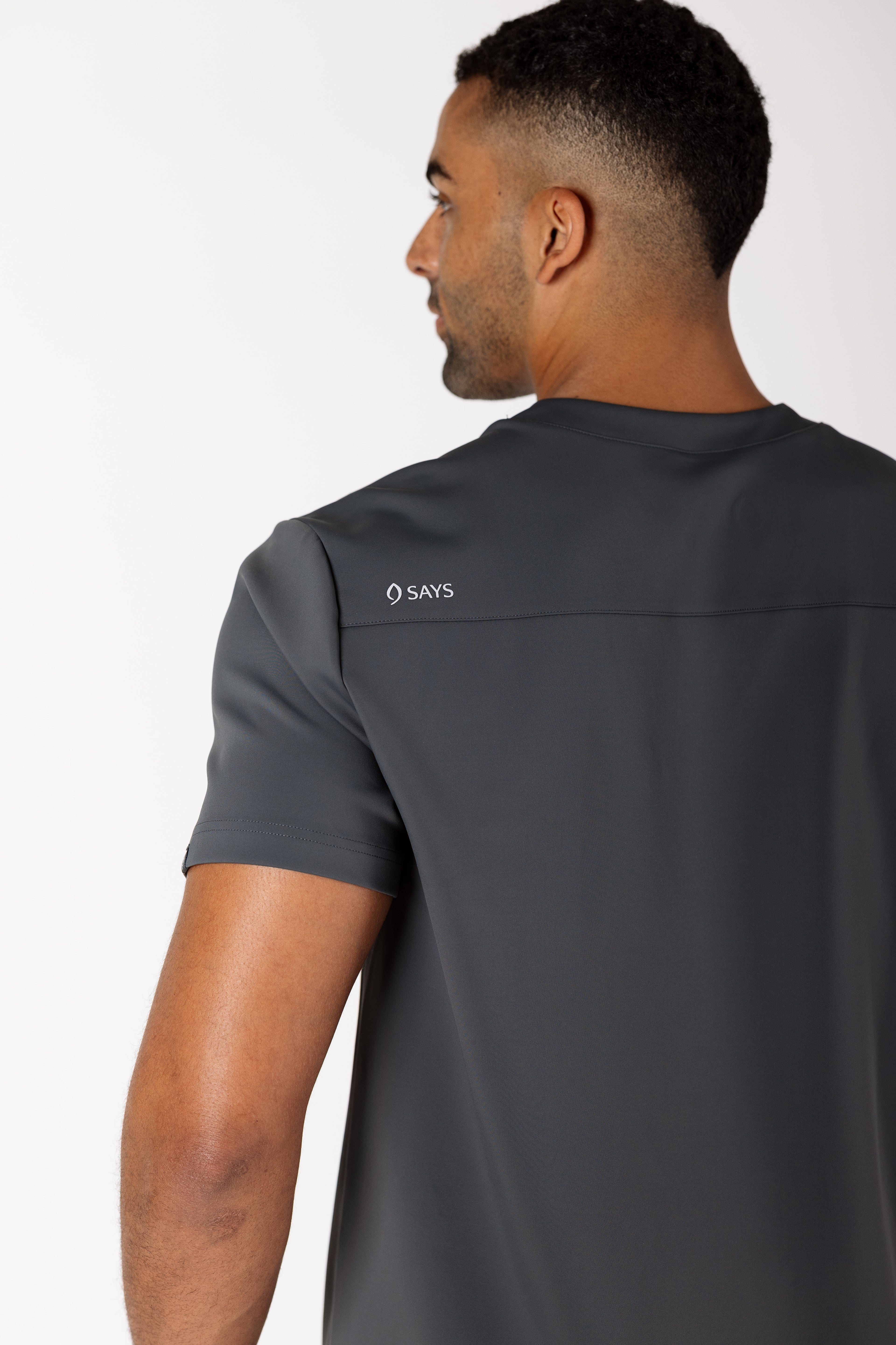 Roberto Core Top men's premium scrub top in Tech Gray