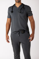 Roberto Core Top men's premium scrub top in Tech Gray