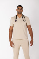 Roberto Core Top men's premium scrub top in Desert Dune
