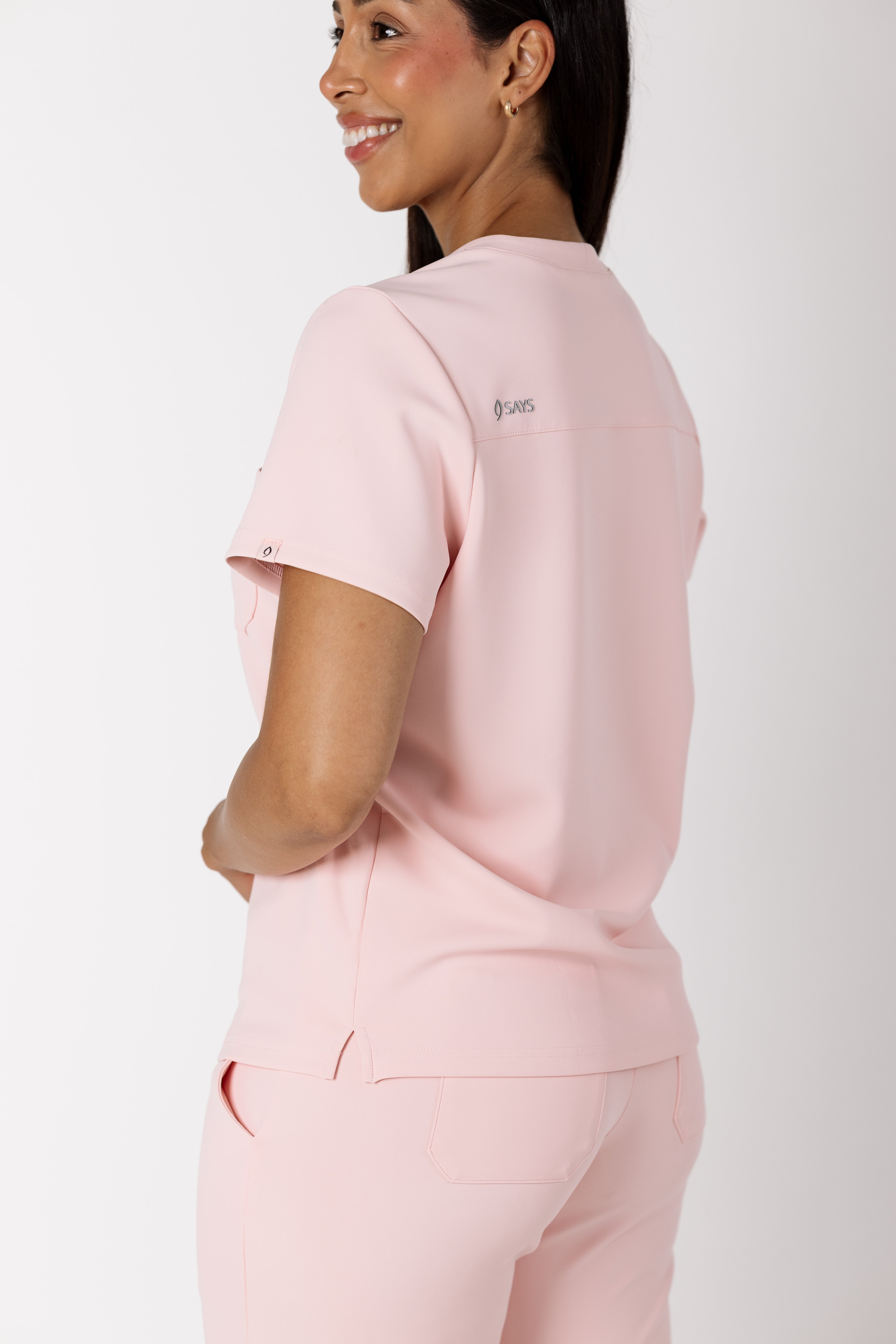 Desert Dune women's scrub top SAYS scrubs