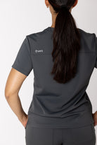 Amber Core Top women's premium scrub top in Tech Gray