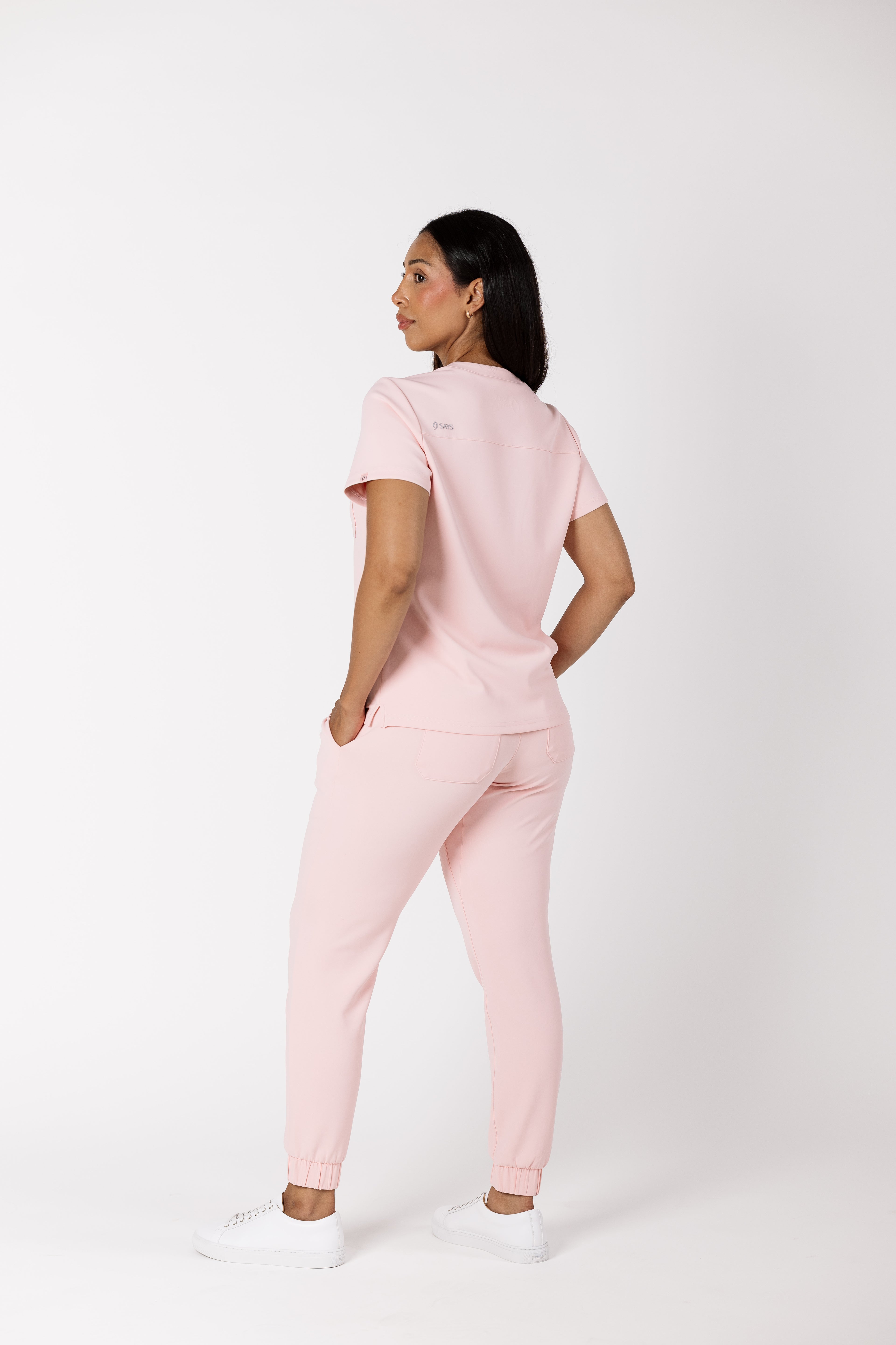 Women's Precision Jogger premium scrub pants in Desert Rose