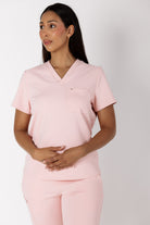 Amber Core Top women's premium scrub top in Desert Rose